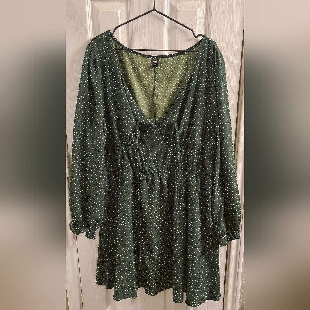 Shein Cottage-core Inspired Lantern-Sleeved Midi Dress